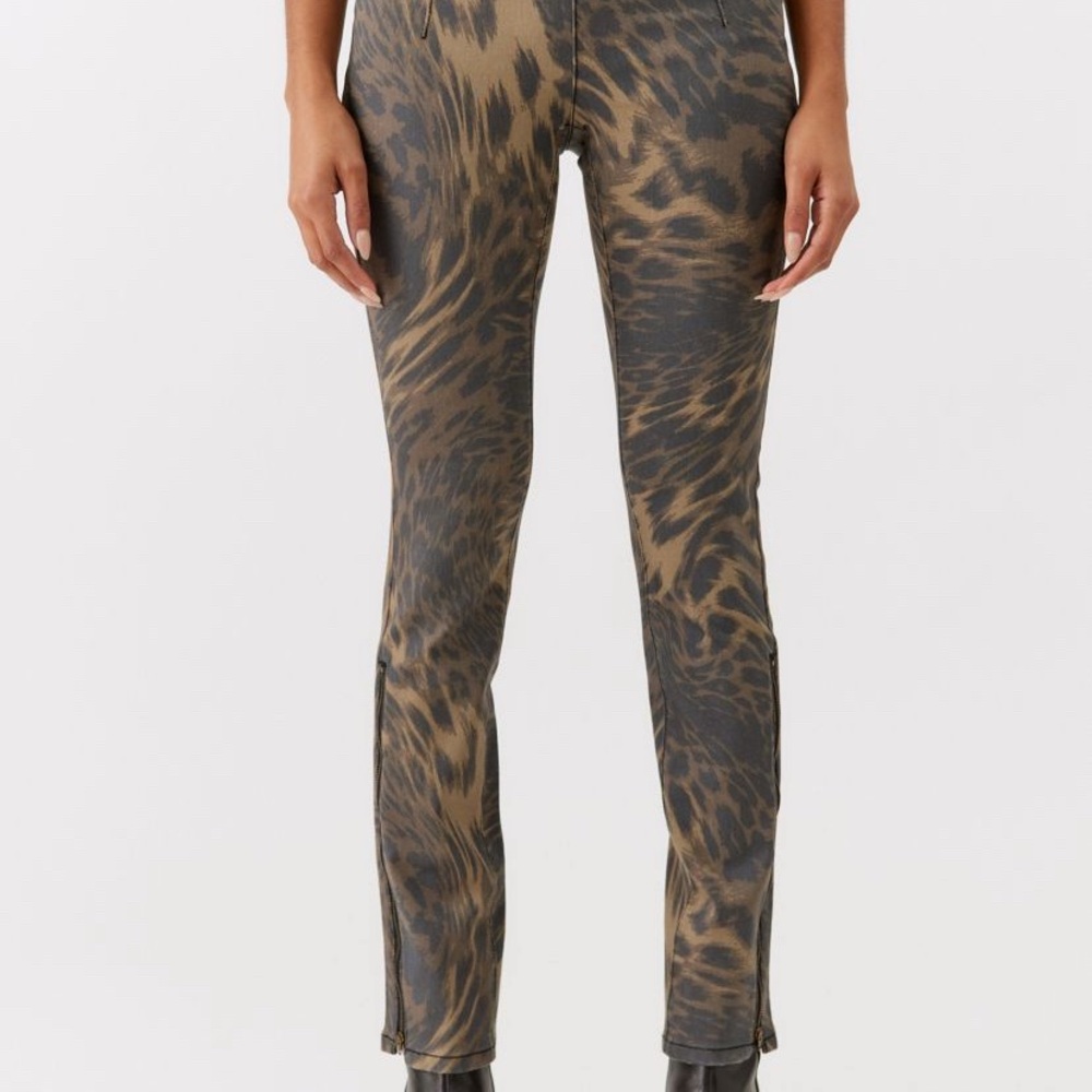 BDG Leopard Print Skinny Pants - Brown and Black